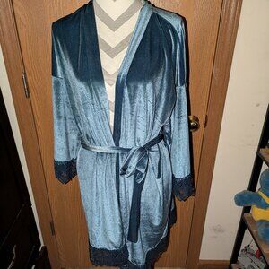 Dusty Blue Velvet Robe